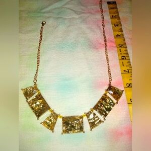 20" Glass Beads In Goldtone Necklace